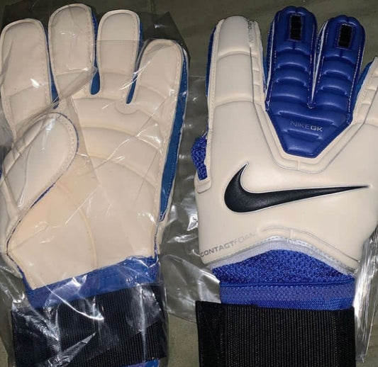 Nike White Leather-Retro Breathable High Performance Pro-Level GK Gloves (Wrist)