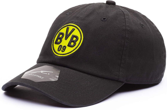 BVB Dortmund - Adjustable Embroided Team Logo Dad Hat [Black]