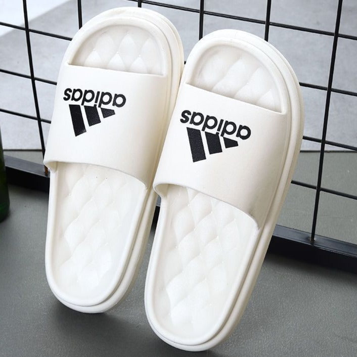 White Logo Branded Adidas - Foam Cushion Slides (Easy-Step)