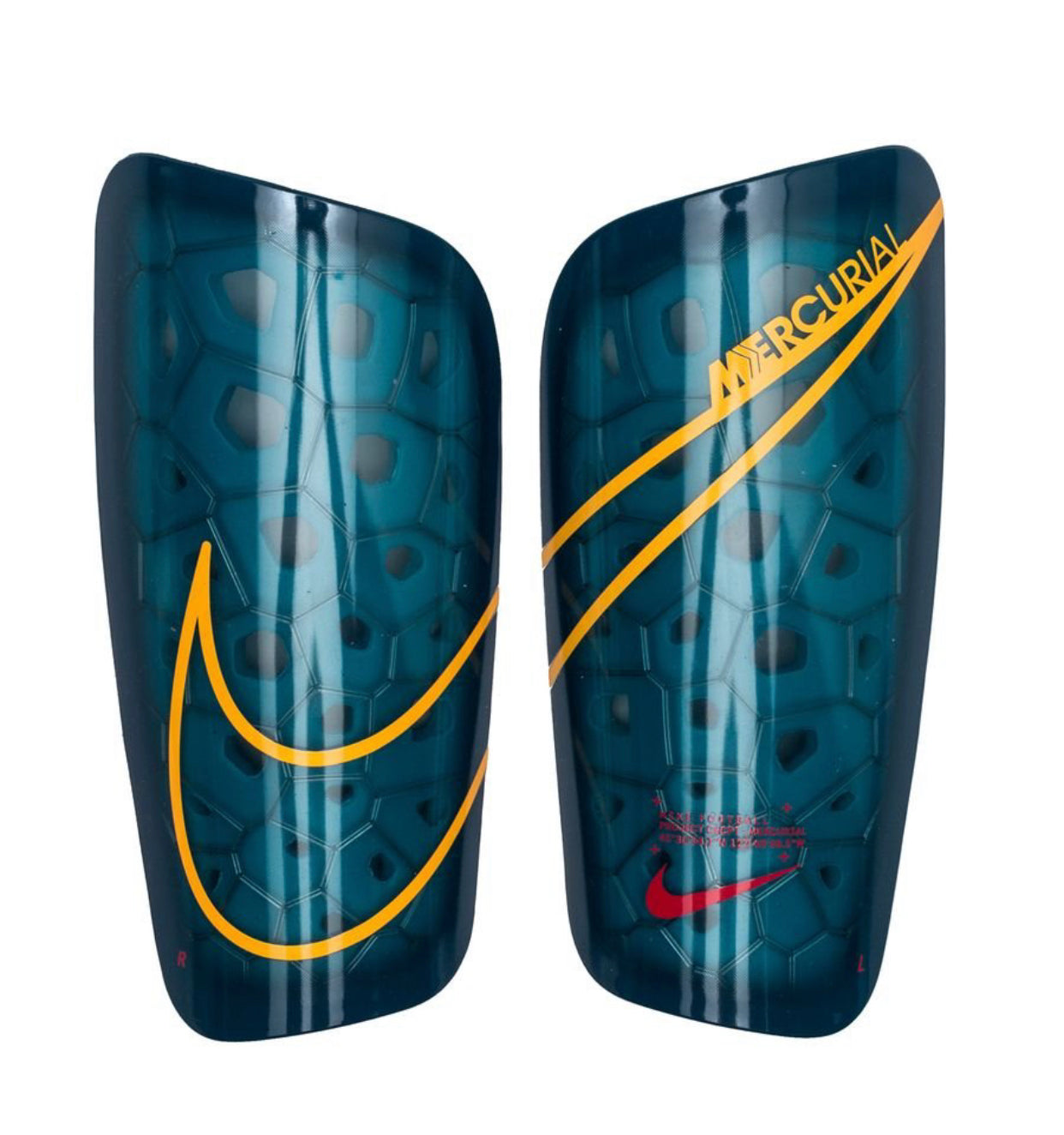 Blue, Yellow Accent Smart-lock Nike Mercurial (Pro-Level) Foam Interior Shin Guards