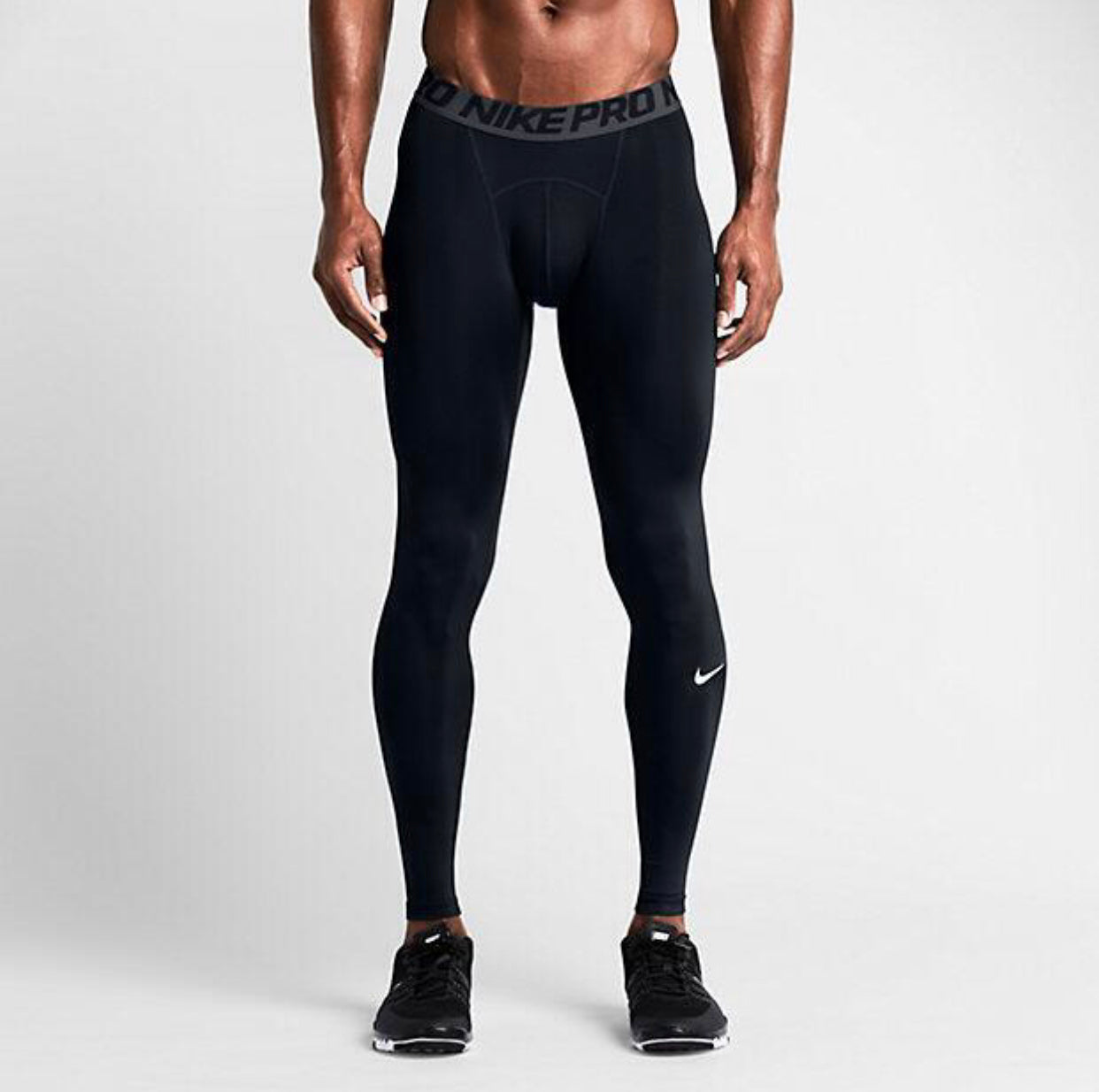 Pantalones de compresión fitness negros de largo completo para hombre (DRI-FIT ADV)