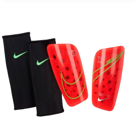 Orange Translucent, Neon Accent - Nike Mercurial Ceramic (Pro-Level) Foam Interior Shin Guards