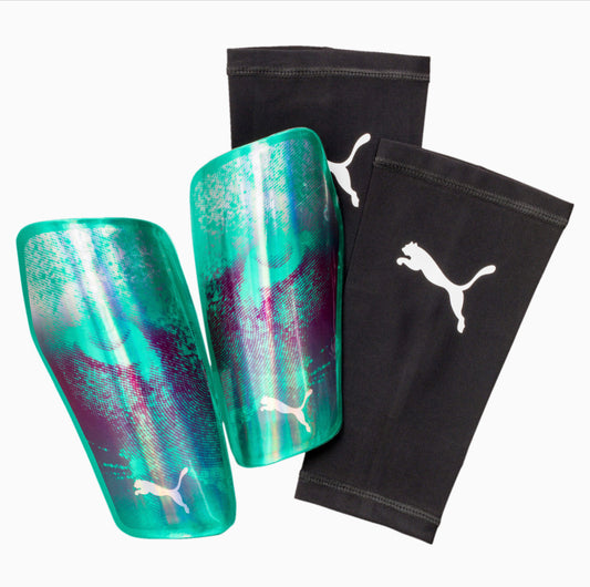 Teal, Purple Beastmode - Puma Ultra Thin (Pro-Level) Foam Interior Shin Guards