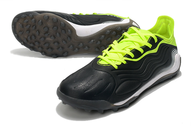 Adidas X Copa Sense.1 Elite TF (Laced) - Black Leather, Neon