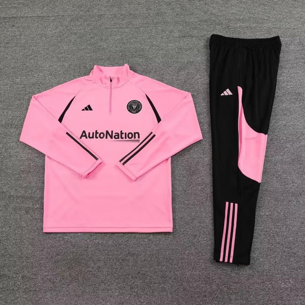 Chándal de conjunto completo Inter Miami rosa con cremallera cuarta/negro (DRI-FIT ADV)