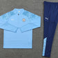 Manchester City Light Blue, Grey Shoulder Abstract Quarter Zipper Tracksuit (DRI-FIT ADV)