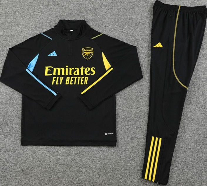 Arsenal FC Black/Blue, Canary Accent Quarter Zipper Tracksuit (DRI-FIT ADV)