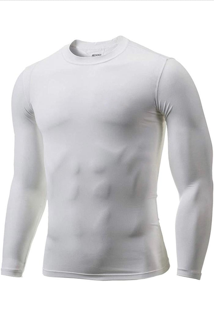 Camiseta de compresión Fitness blanca para hombre (DRI-FIT ADV)