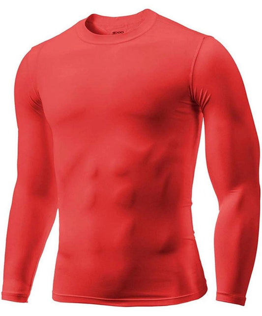 Camiseta de compresión fitness roja para hombre (DRI-FIT ADV)