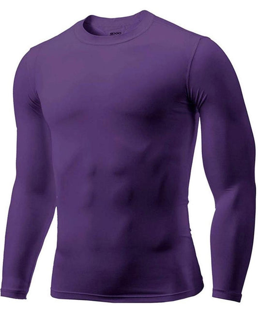 Camiseta de compresión fitness para hombre morada (DRI-FIT ADV)