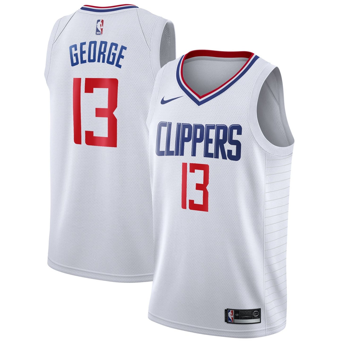 LA Clippers Association [White, Red Trim]  Home Jersey (DRI-FIT ADV)