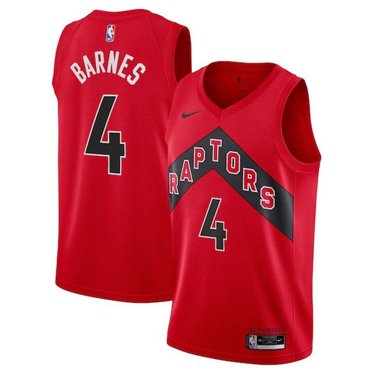 Toronto Raptors Scottie Barnes #4 Association Road Jersey [Rouge] (DRI-FIT ADV)