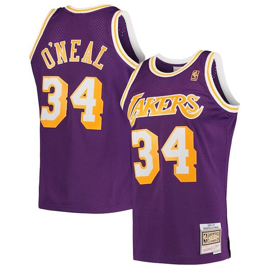 LA Lakers Shaquille O'Neal #34 [Purple-Retro] 1996-1997 Association Road Jersey (DRI-FIT ADV)