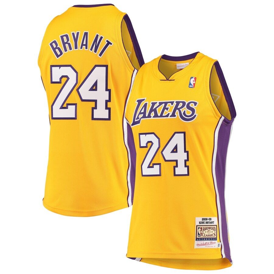 LA Lakers Kobe Bryant #24 [Yellow] 2008-09 Association Road Jersey (DRI-FIT ADV)