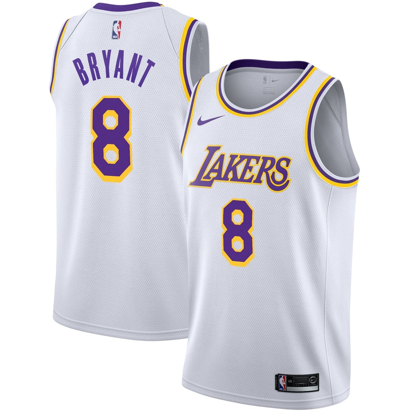 LA Lakers Kobe Bryant #8 [White] Association Road Jersey (DRI-FIT ADV)