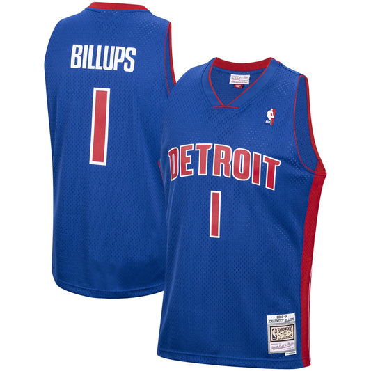 Detroit Pistons Chauncey Billups #1 [Blue-Retro] 2003-04 Association Road Jersey (DRI-FIT ADV)