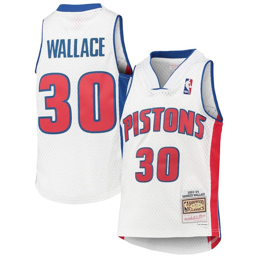 Detroit Pistons Rasheed Wallace #30 [Retro] 2003-04 Association Home Jersey (DRI-FIT ADV)