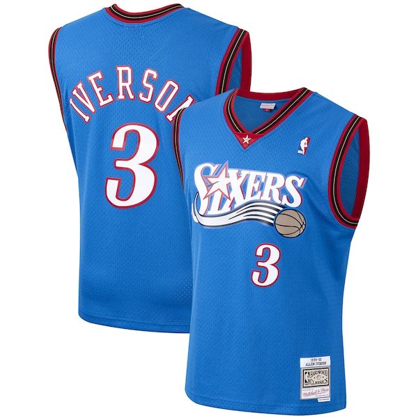 Philadelphia 76ers Allen Iverson #3 [Blue-Retro] 1999-2000 Association Road Jersey (DRI-FIT ADV)