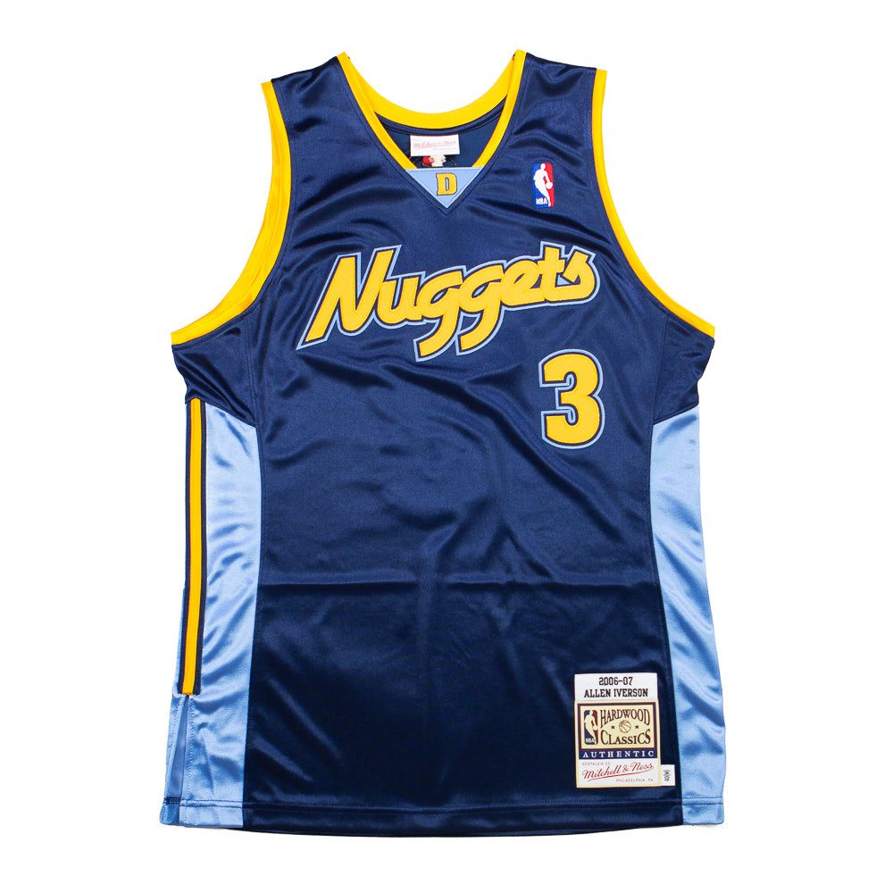 Denver Nuggets Allen Iverson #3 [Navy Blue & Gold-Retro] 2006-07 Association Road Jersey (DRI-FIT ADV)