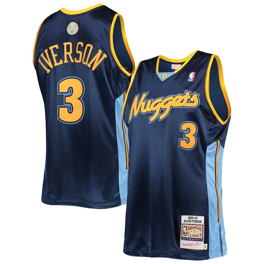 Denver Nuggets Allen Iverson #3 [Navy Blue & Gold-Retro] 2006-07 Association Road Jersey (DRI-FIT ADV)