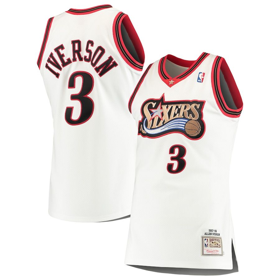 Philadelphia 76ers Allen Iverson #3 [White-Retro] 1999-2000 Association Home Jersey (DRI-FIT ADV)