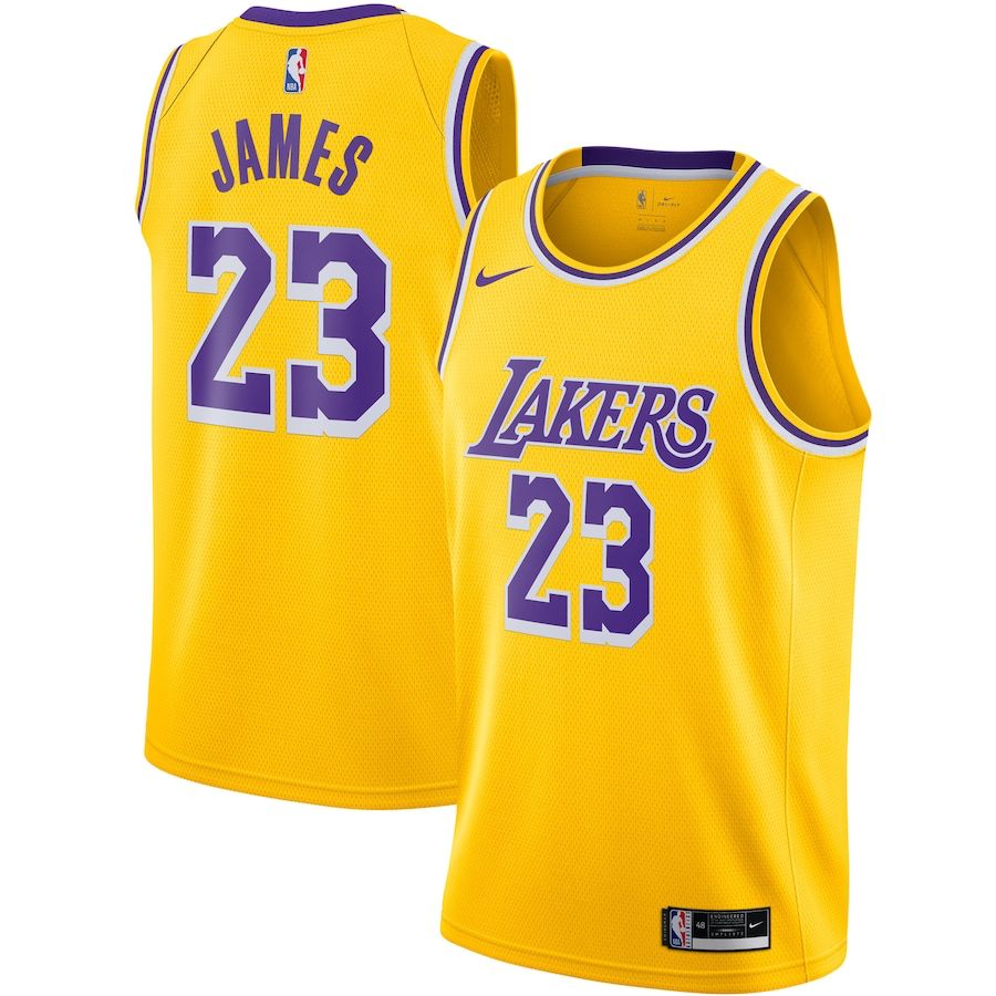 LA Lakers Association [Yellow, Purple Trim] Road Jersey (DRI-FIT ADV)