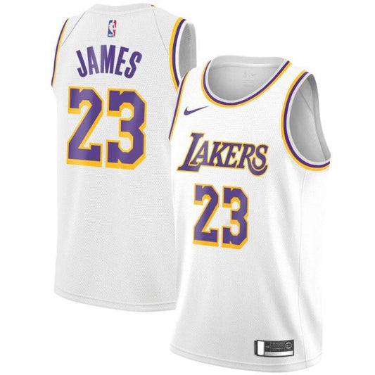 LA Lakers Association [White, Purple & Yellow Trim] Home Jersey (DRI-FIT ADV)