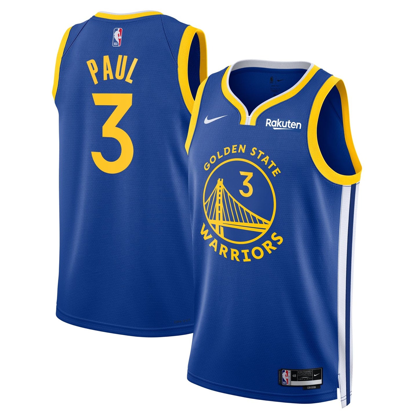 Golden State Warriors Association [Blue, Yellow Trim] Road Jersey (DRI-FIT ADV)