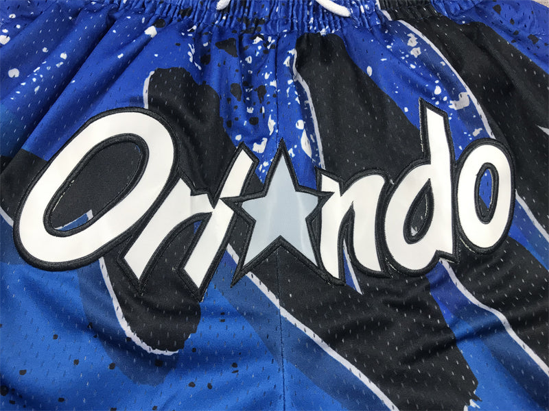 Orlando Magic Authentic Just ☆ Don Royal Blue, Black & White NBA Shorts [80s Retro Theme Inspired]