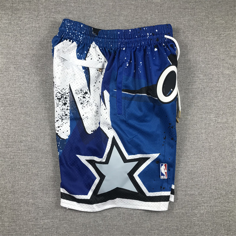 Orlando Magic Authentic Just ☆ Don Royal Blue, Black & White NBA Shorts [80s Retro Theme Inspired]