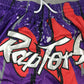 Toronto Raptors Authentic Just ☆ Don Purple, Red & Silver NBA Shorts [80s Retro Theme Inspired]