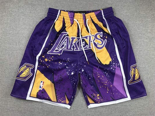 LA Lakers Authentic Just ☆ Don Purple, Yellow NBA Shorts [80s Retro Theme Inspired]