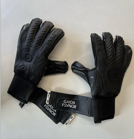 Uhlsport Blackout Leather (Studded) Breathable High Performance Pro-Level GK Gloves (Wrist)