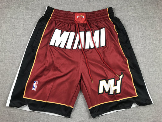 Miami Heat Authentic Just ☆ Don Red, White & Black NBA Shorts [Retro-Inspired]