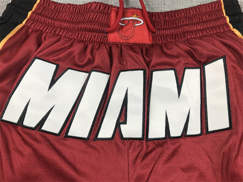 Miami Heat Authentic Just ☆ Don Red, White & Black NBA Shorts [Retro-Inspired]