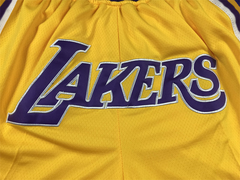 LA Lakers Authentic Just ☆ Don Yellow, Purple NBA Shorts [Retro-Inspired]