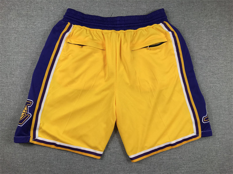 LA Lakers Authentic Just ☆ Don Yellow, Purple NBA Shorts [Retro-Inspired]