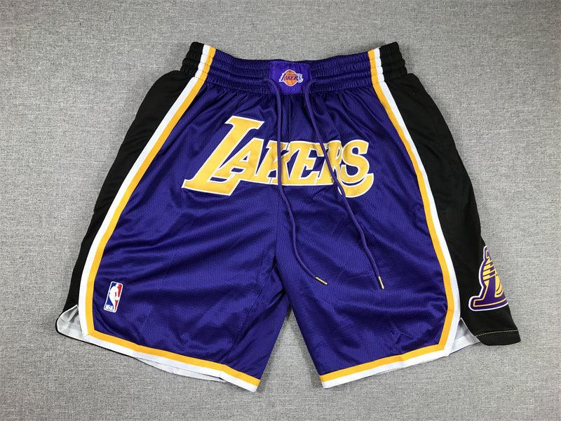 LA Lakers Authentic Just ☆ Don Purple, Black & Yellow NBA Shorts [Retro-Inspired]