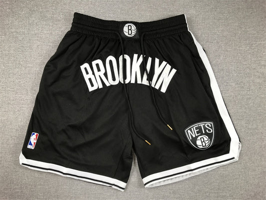 Brooklyn Nets Authentic Just ☆ Don Black, White NBA Shorts