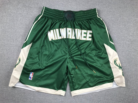 Milwuakee Bucks Authentic Just ☆ Don Forrest Green, White NBA Shorts