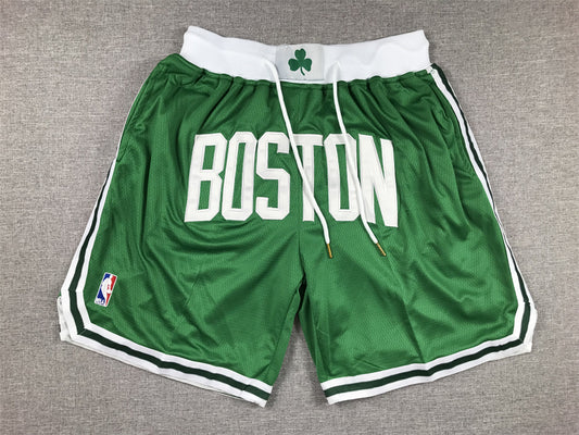 Boston Celtics Authentic Just ☆ Don Irish Green, White NBA Shorts