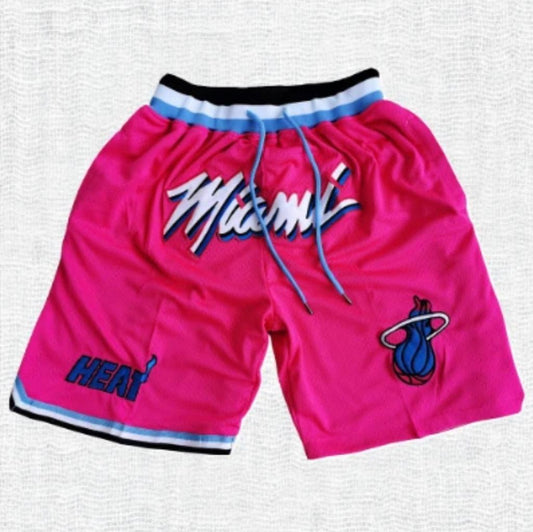 Miami Heat Authentic Just ☆ Don Pink, 80s Neon Glow NBA Shorts