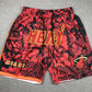 Miami Heat Authentic Just ☆ Don Flame Red, Orange NBA Shorts [Exquisite Edition]