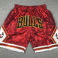 Chicago Bulls Authentic Just ☆ Don Crimson, Black & Gold NBA Shorts [Exquisite Edition]