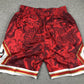 Chicago Bulls Authentic Just ☆ Don Crimson, Black & Gold NBA Shorts [Exquisite Edition]