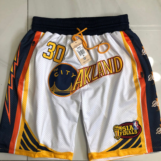 Golden State Warriors Authentic Just ☆ Don White, Navy Blue & Gold NBA Shorts [City Edition]