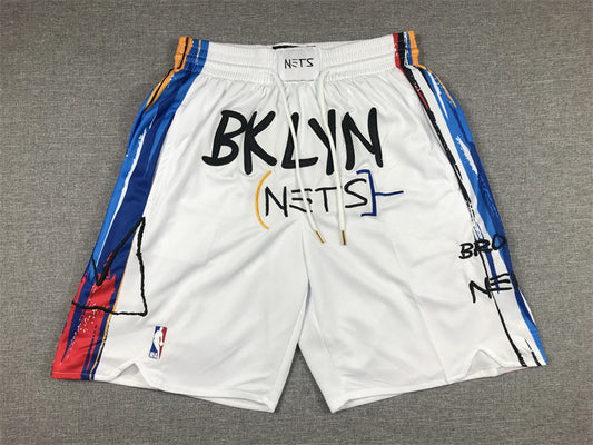 Brooklyn Nets Authentic Just ☆ Don Pearl White NBA Shorts [City Edition]