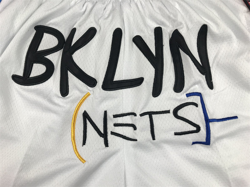 Brooklyn Nets Authentic Just ☆ Don Pearl White NBA Shorts [City Edition]