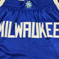 Milwuakee Bucks Authentic Just ☆ Don Royal Blue, Green, Cream & White NBA Shorts [City Edition]