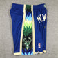 Milwuakee Bucks Authentic Just ☆ Don Royal Blue, Green, Cream & White NBA Shorts [City Edition]